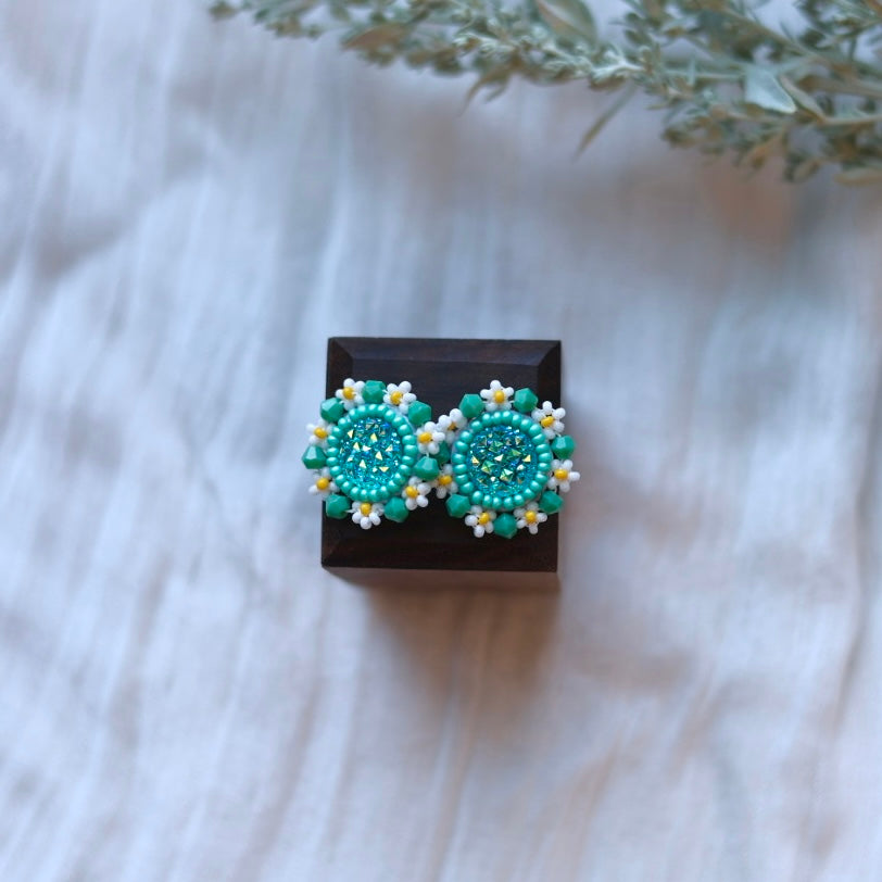 Prairie Beads Petite Floral Beaded Studs
