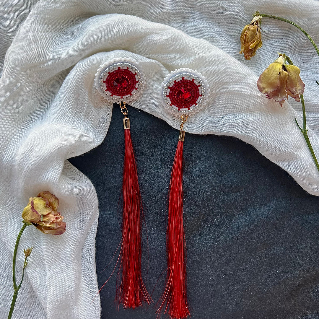 Beth Rose Designs Red Horsehair Earrings