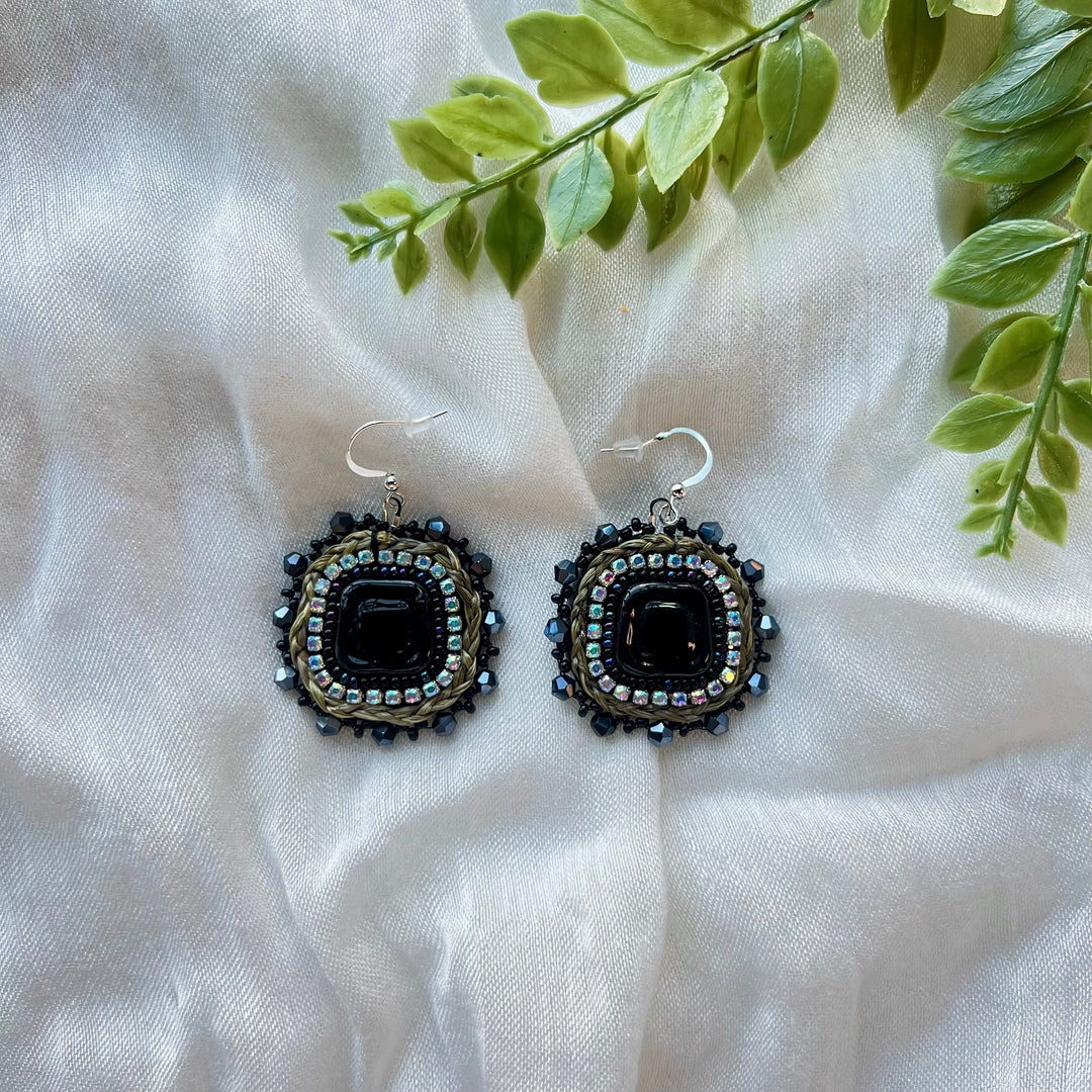 Prairie Beads Sweetgrass Beaded Earrings