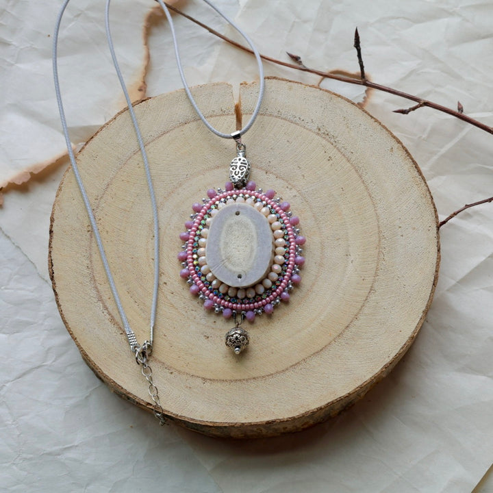 Windy North Designs Beaded Antler Pendant Necklace