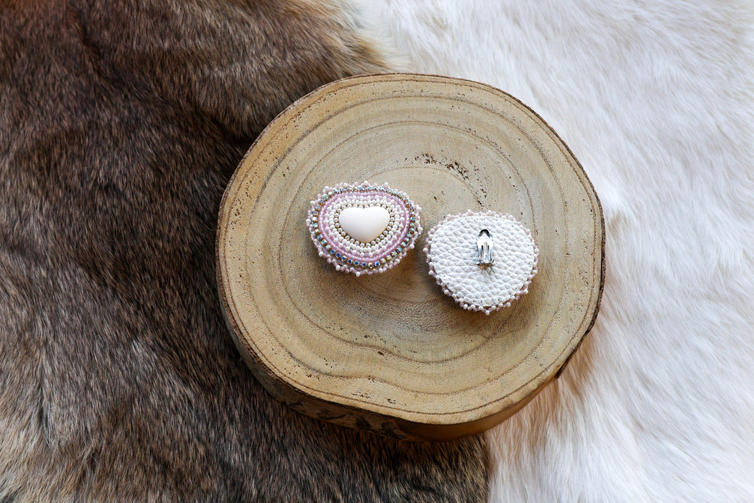 Nikki P. White Heart Clip-on Earrings