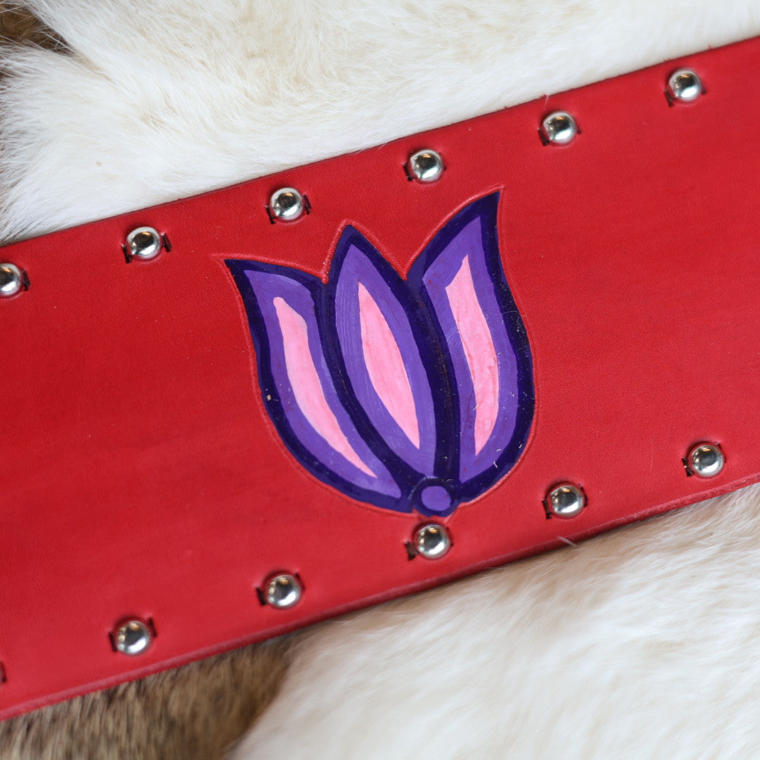 Iskotew Pahkekin 35" Floral Painted Leather Belt