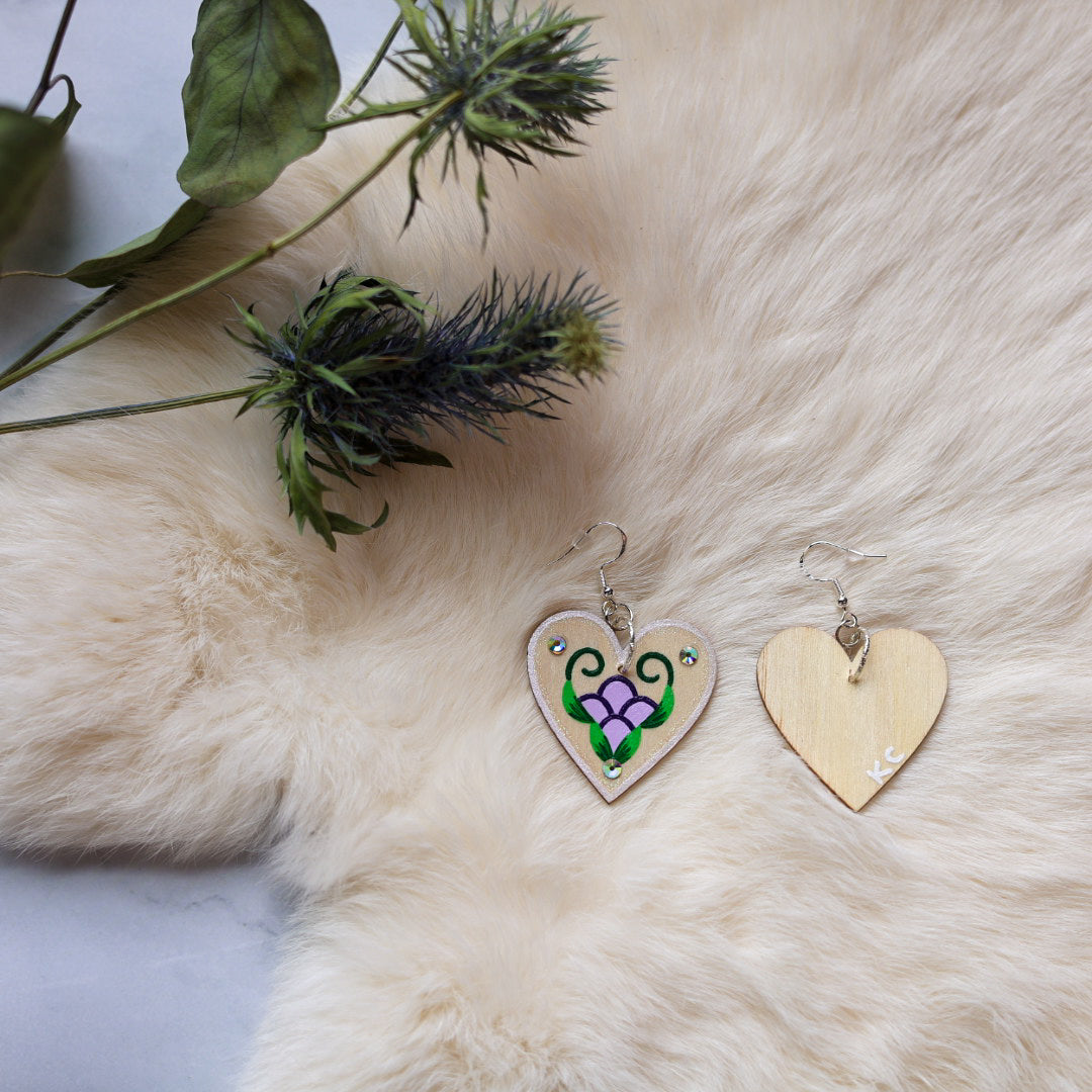 Kristina Cardinal Painted Heart Earrings