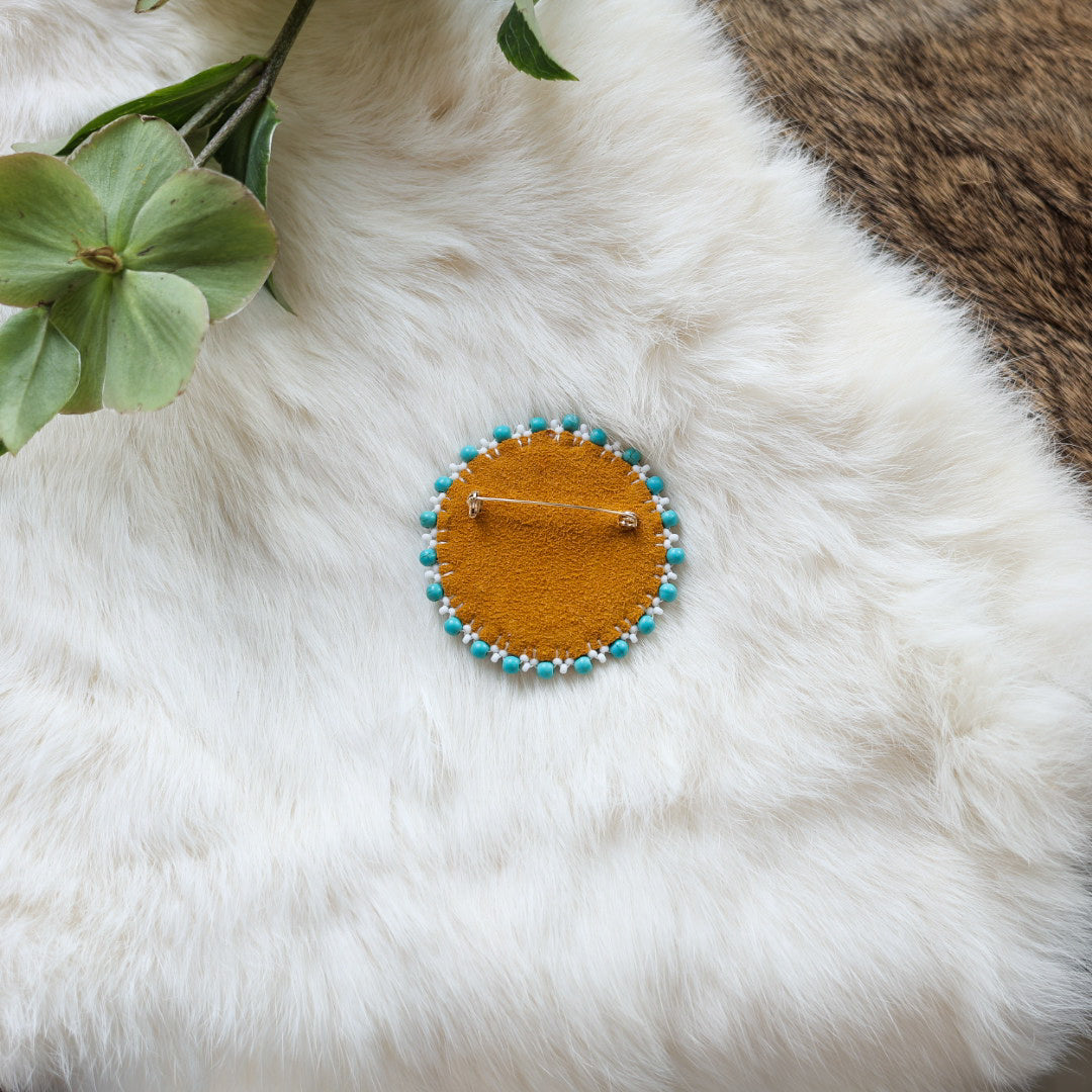 Mercedes G. Teal Abstract Pin