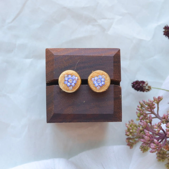 Deneyounen Designs Petite Floral Moose Hide Studs