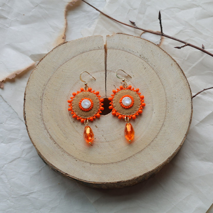 Windy North Designs Beaded Shell Drop Earrings