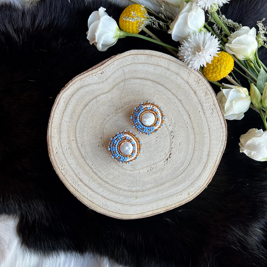 Ironstar Co. Petite Mother of Pearl Beaded Earrings