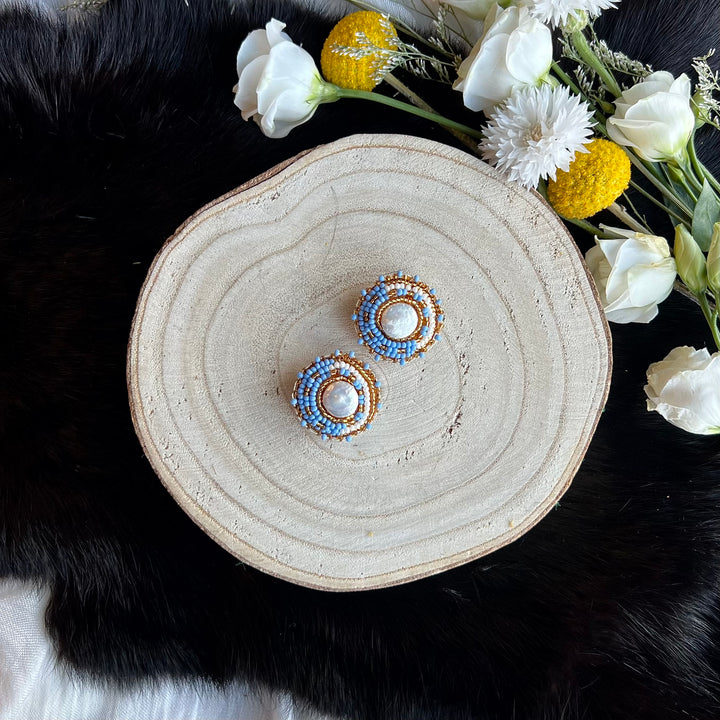 Ironstar Co. Petite Mother of Pearl Beaded Earrings