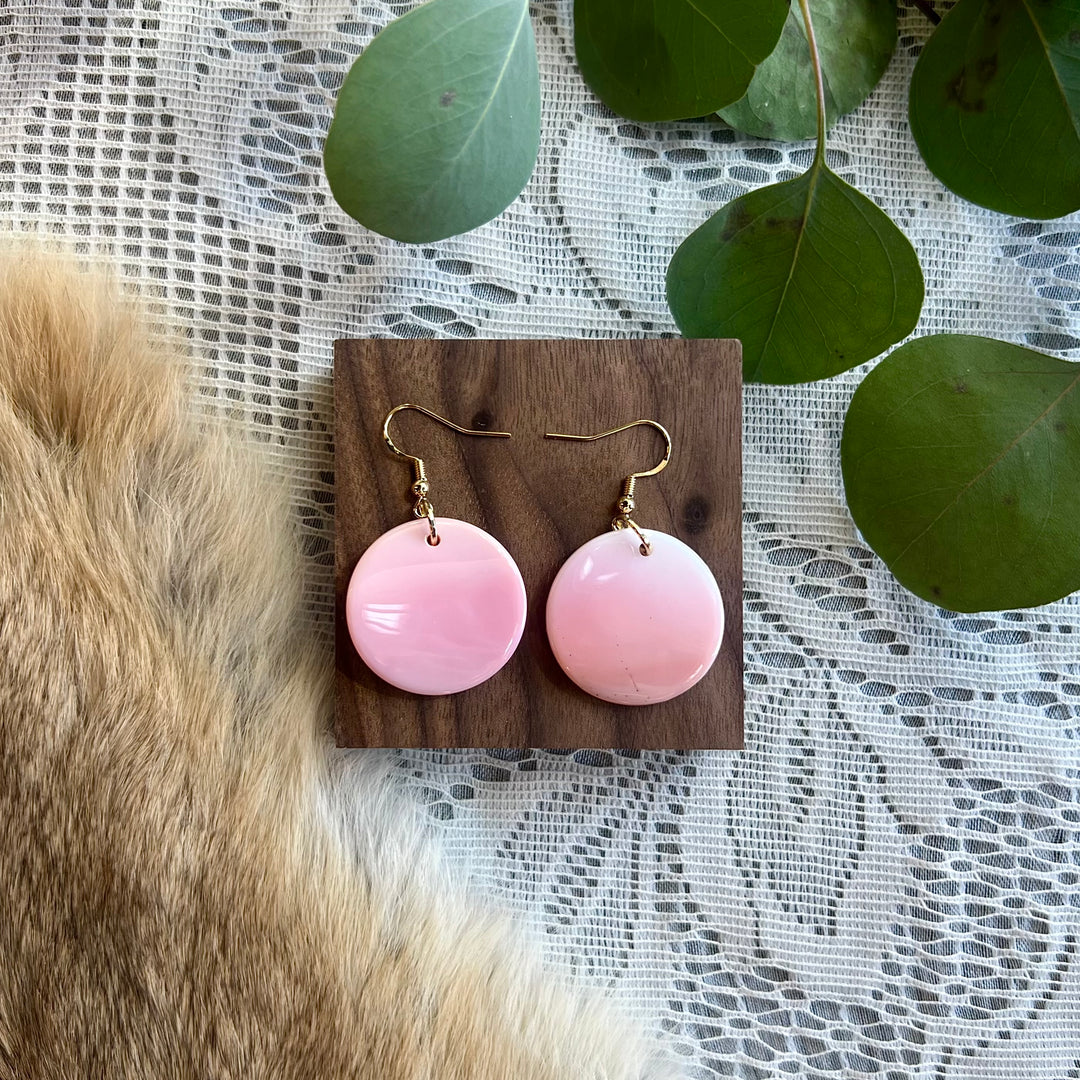 Prairie Sage Beadwork Conch Shell Drop Earrings