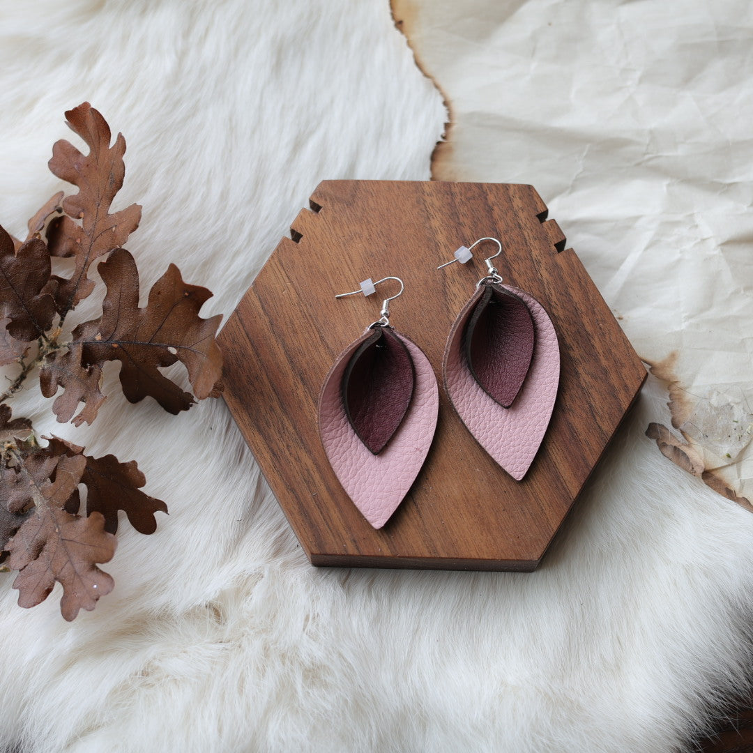 1885 Leather Co. Leather Petal Duo Earrings