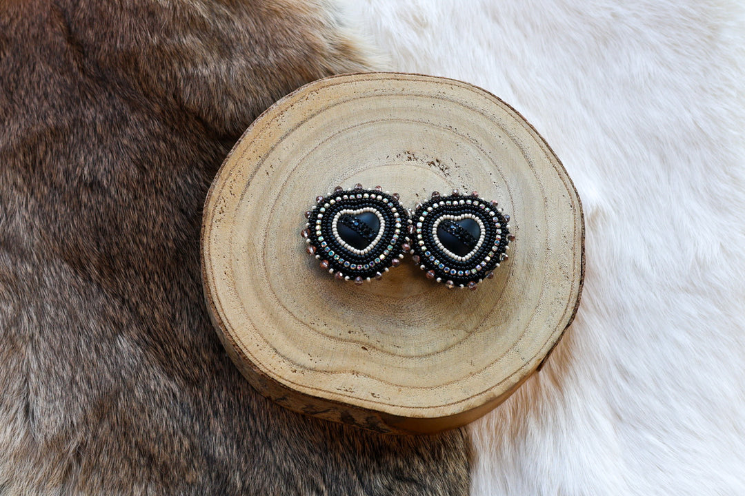 Nikki P. Black Heart Clip-on Earrings
