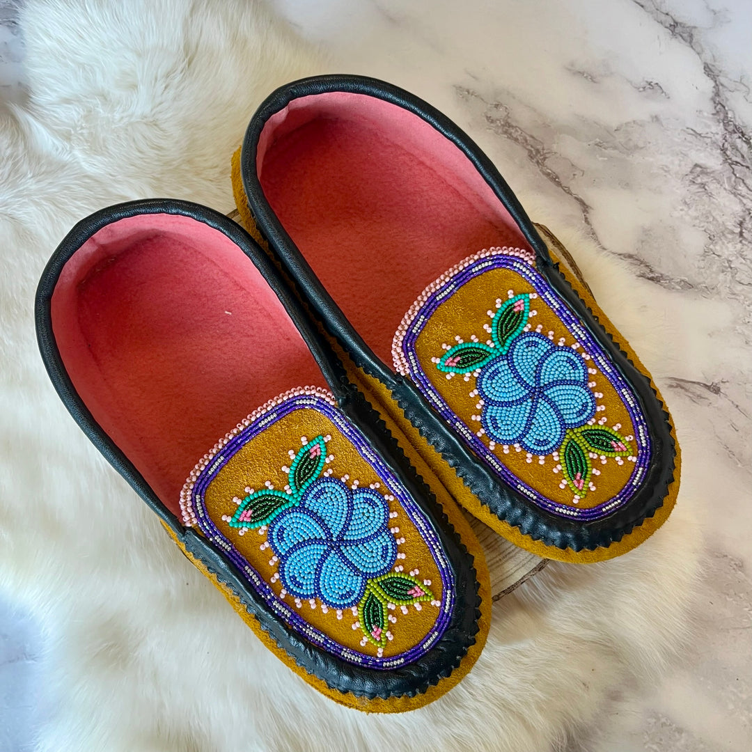 Caroline M. Moose Hide Moccasin Slippers