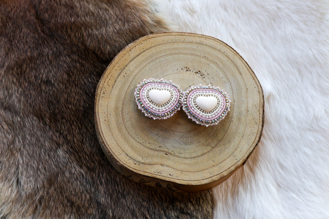 Nikki P. White Heart Clip-on Earrings