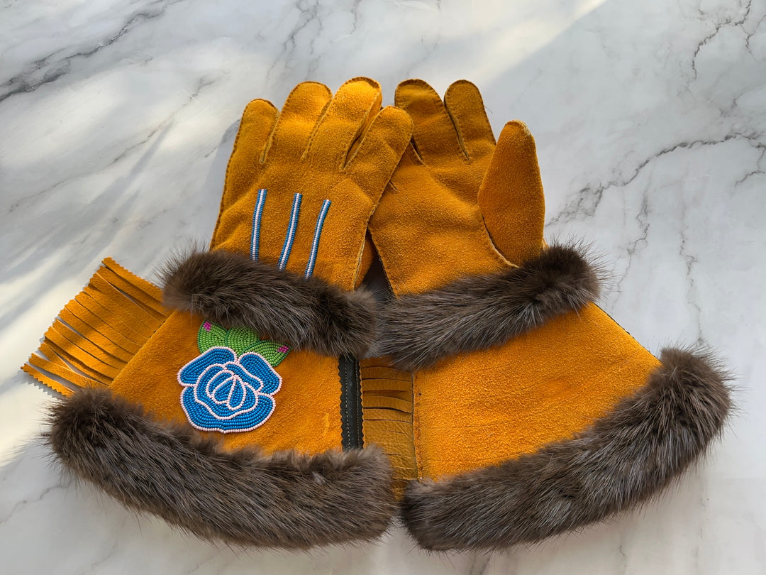 Caroline M. Deer Hide Gauntlets