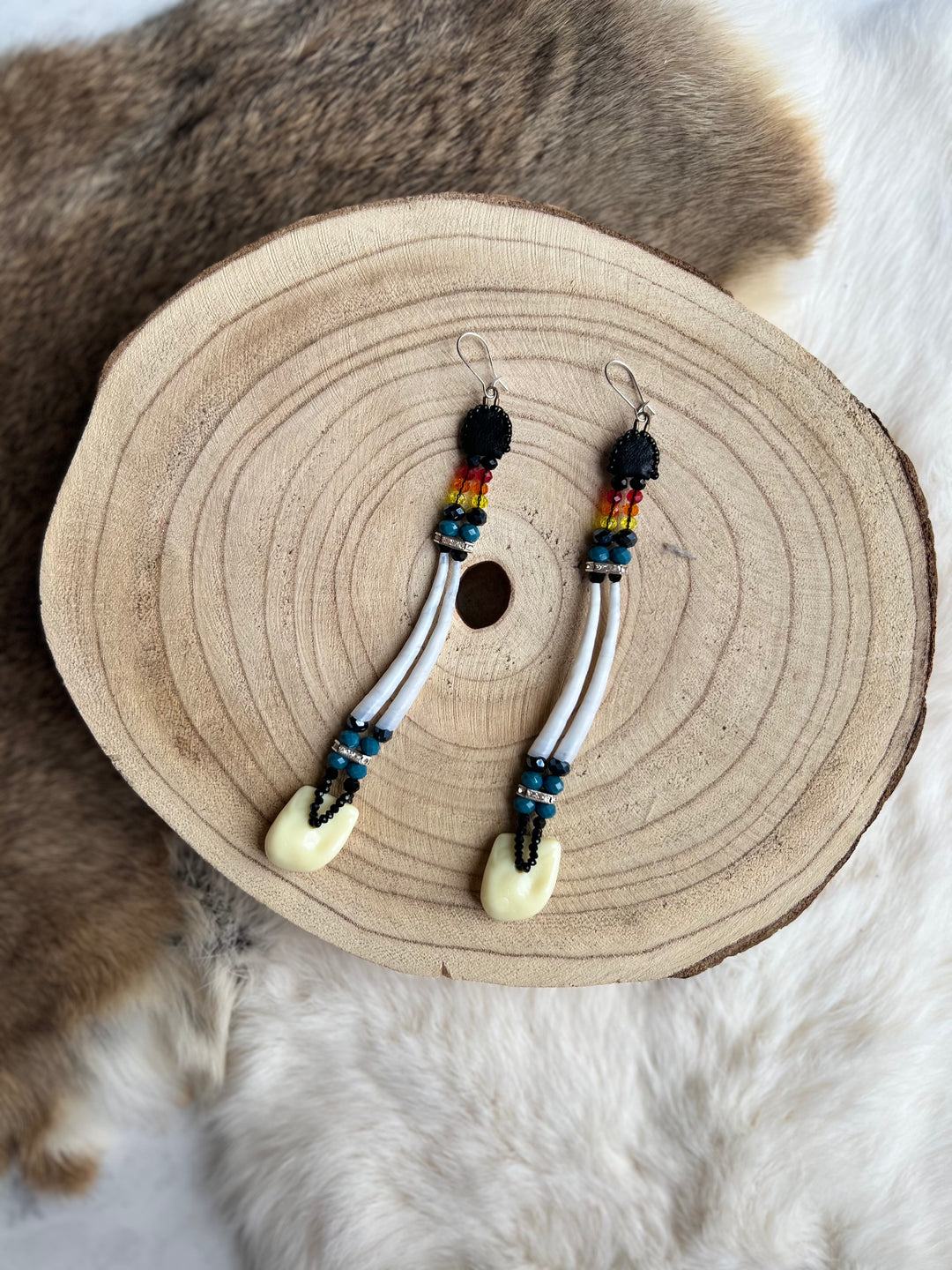 Beth Rose Designs Blue Elk Teeth Earrings