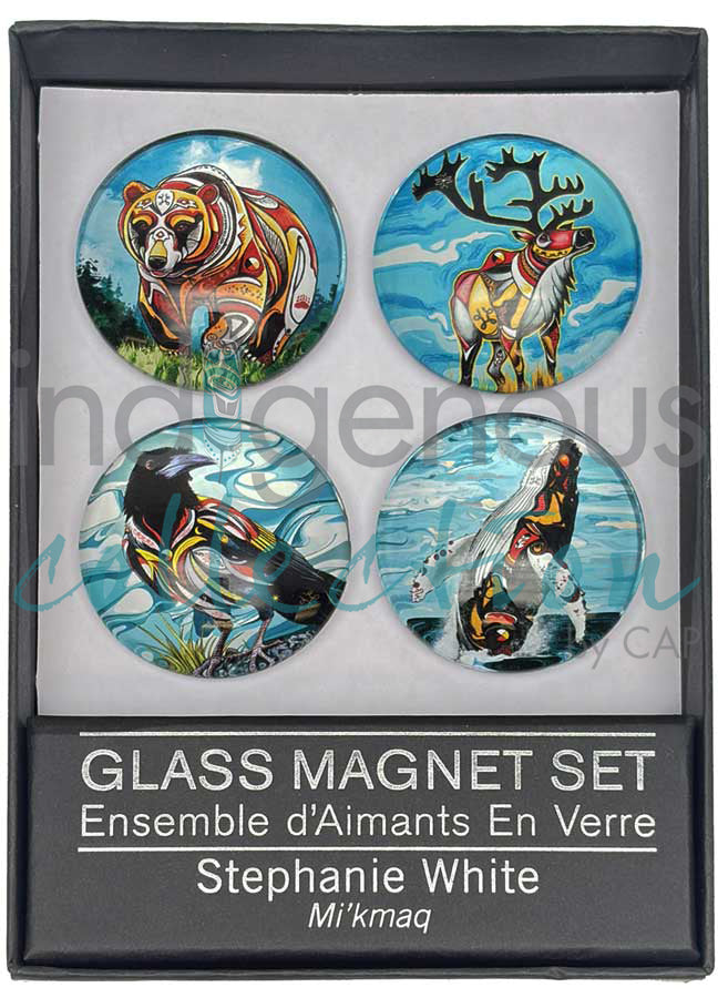 CAP Stephanie White Glass Magnet Set