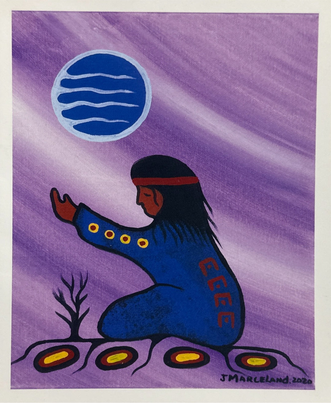 "Man Praying 2020" Johnny Marceland Art Card