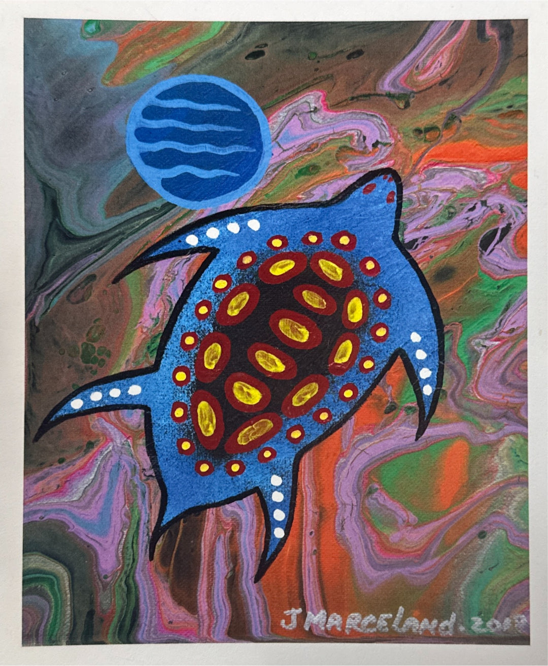 "Multicolor Turtle 2018" Johnny Marceland Art Card