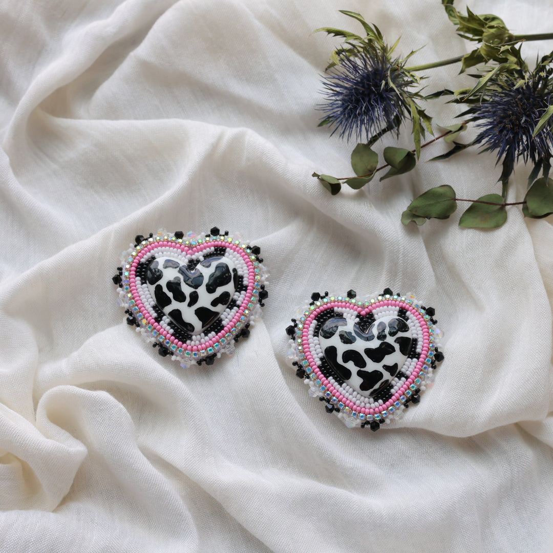 Prairie Beads Large Heart Earrings