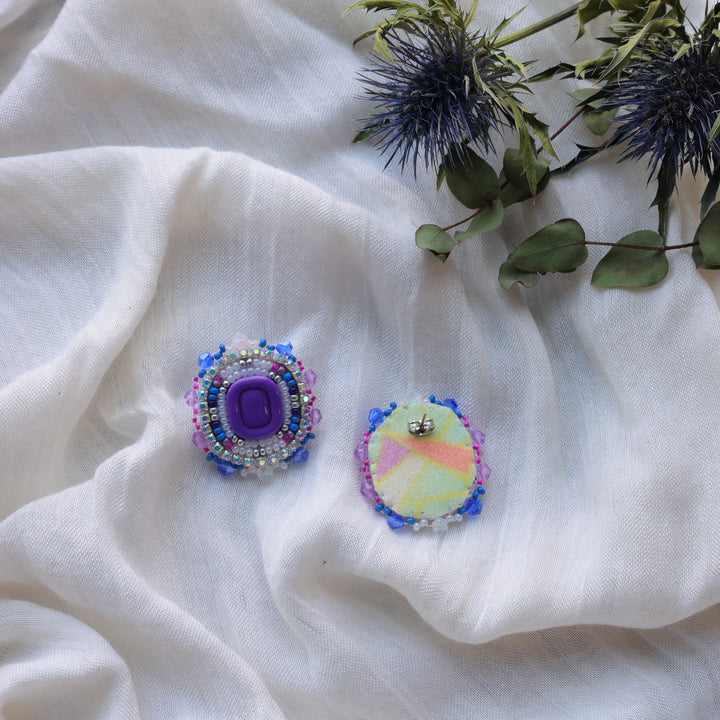 Prairie Beads Purple Beaded Earrings