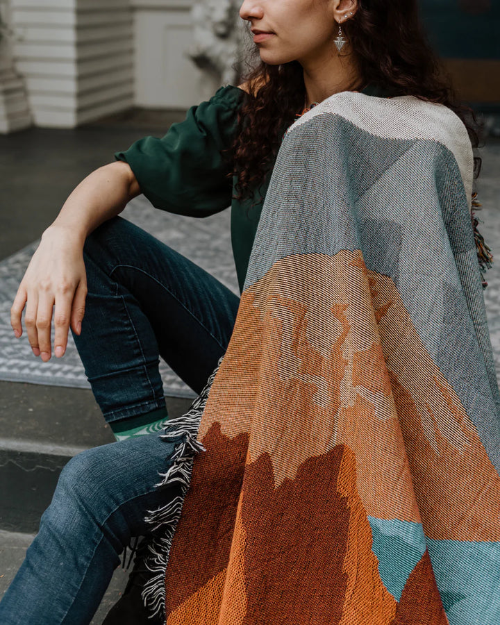 Eight Generation Calling Mountains Throw Blanket