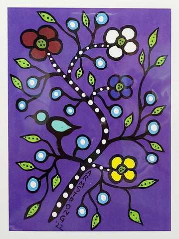 Audrey Armstrong Flowers in Purple Art Card
