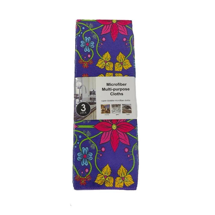Keya Floral Purple Kitchen Towel Set