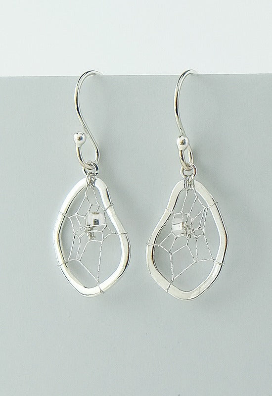 Monague Sterroa .75" Sinuous Dreamcatcher Earrings with Swarovski Crystal