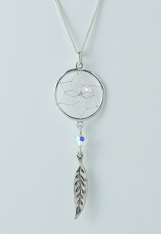 Monague Steorra .75" Round Dreamcatcher Pendant with Swarovski Crystal