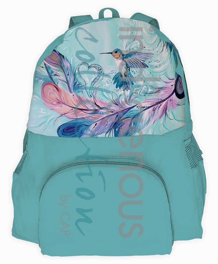 CAP Hummingbird Feathers Foldable Backpack