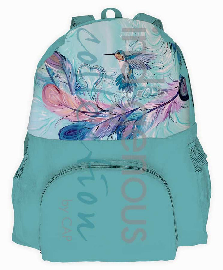 CAP Hummingbird Feathers Foldable Backpack