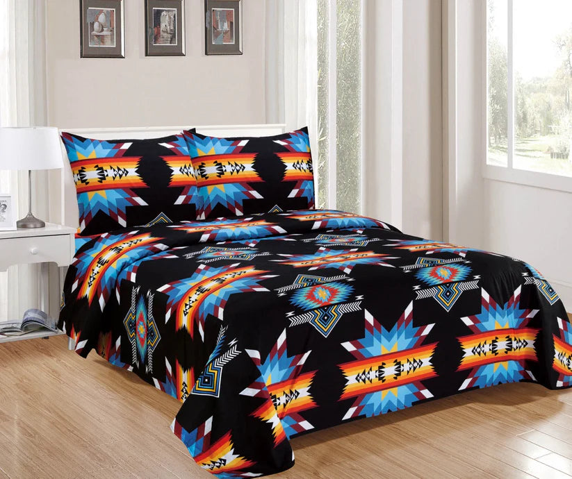 Keya Sherpa Lined Comforter Set Star Black