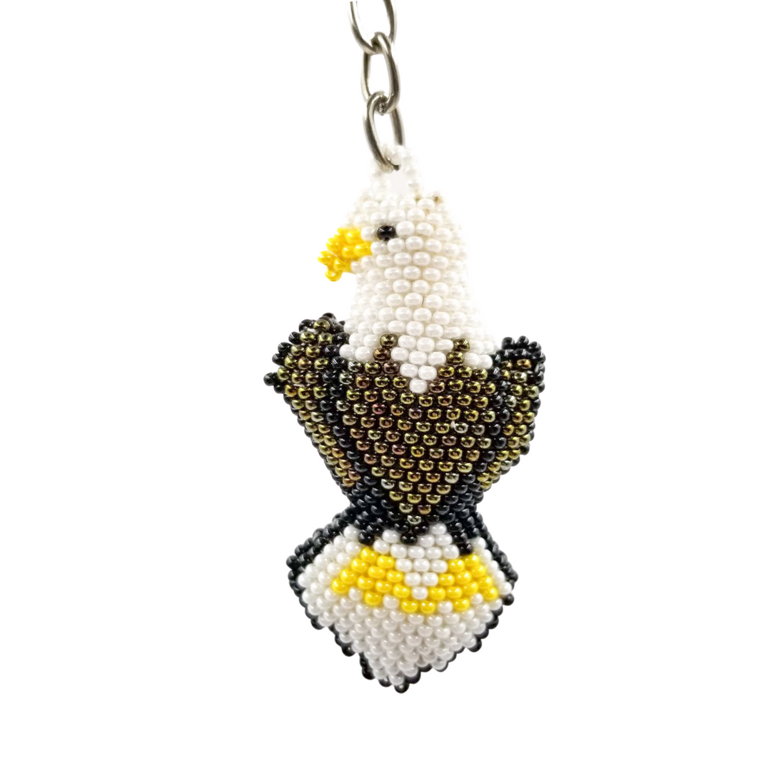 Tribal Roots Beaded 3D Eagle Keychain