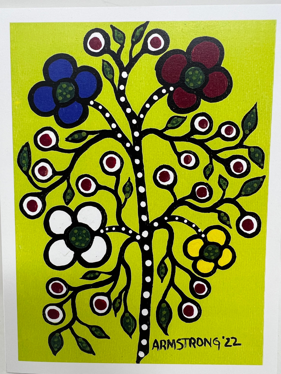 Audrey Armstrong Flowers in Lime Art Card