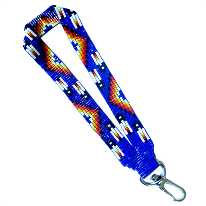 Loomed Wrist Lanyard with Many Feather Pattern