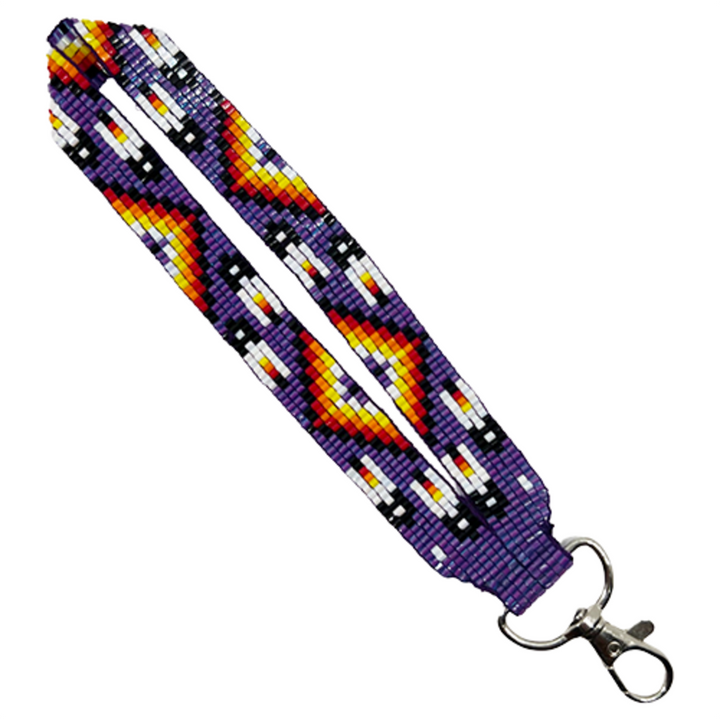 Loomed Wrist Lanyard with Many Feather Pattern