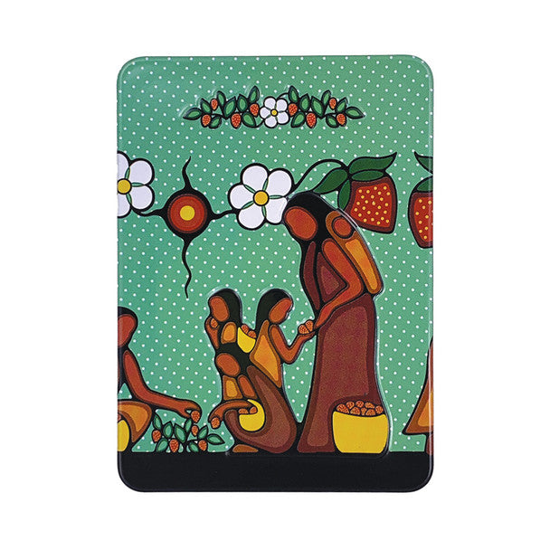 Native Northwest Heart Berry Gatherers Embossed Metal Magnet