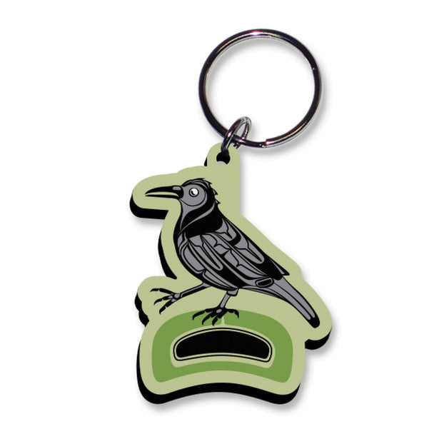 Native Northwest Crow Walk in the Park Keychain
