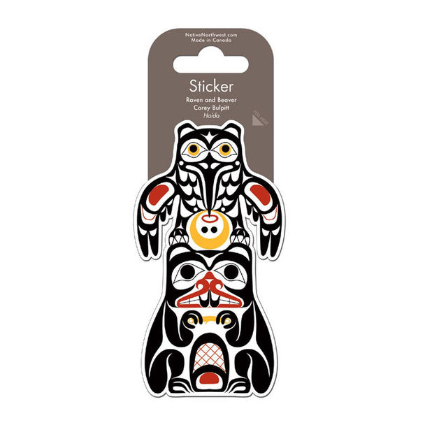 Native Northwest Raven & Beaver Sticker