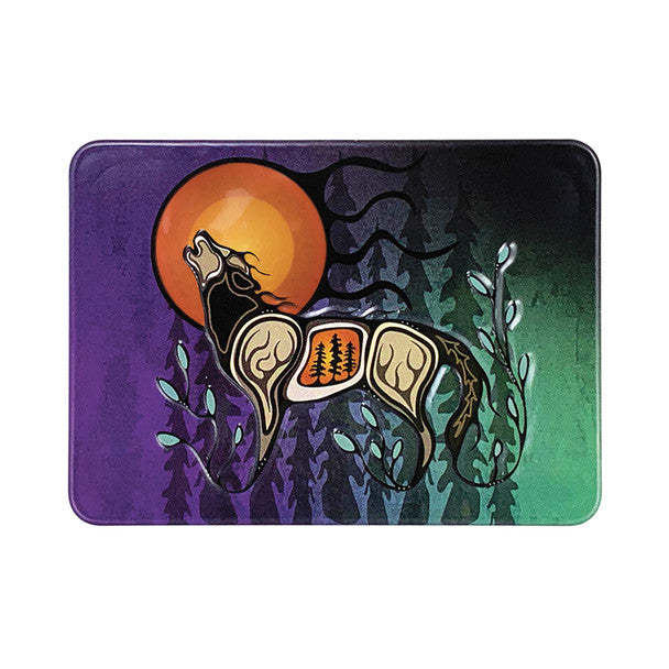 Native Northwest Wolf (Ma'iingan) Embossed Metal Magnet