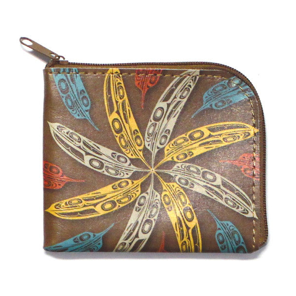 Native Northwest Raven Feather Coin Purse