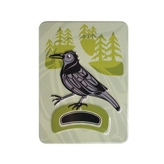 Native Northwest Crow - Walk in the Park Embossed Metal Magnet