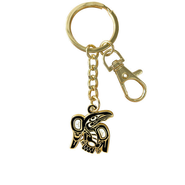 Native Northwest Raven Enamel Keychain