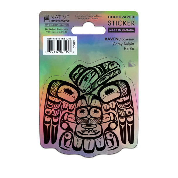 Native Northwest Raven Holographic Sticker