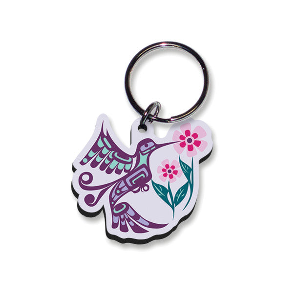 Native Northwest Hummingbird by Francis Dick Keychain