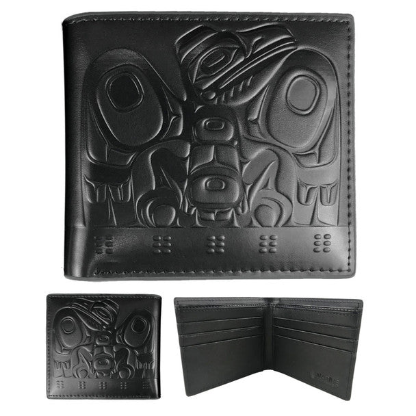Native Northwest Raven Box Leather Embossed Wallet