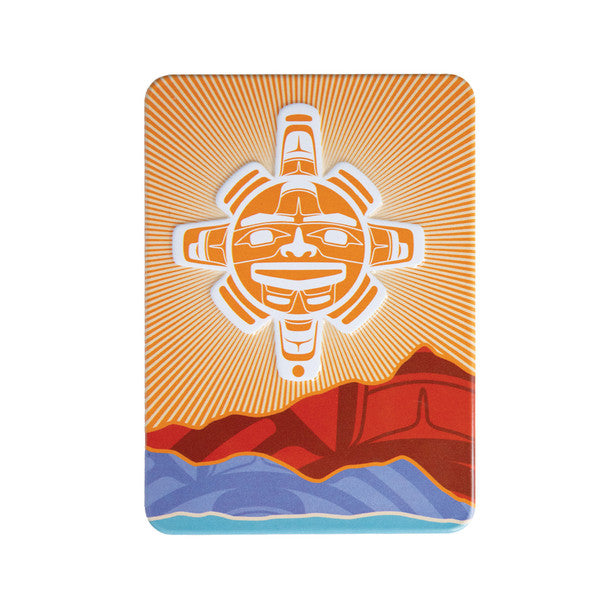 Native Northwest Chilkat Sun Embossed Metal Magnet