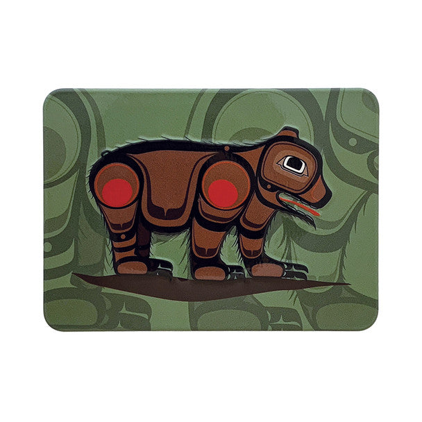 Native Northwest Bear Embossed Metal Magnet