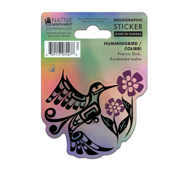 Native Northwest Hummingbird Holographic Sticker