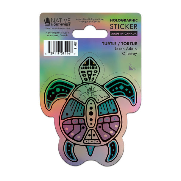 Native Northwest Turtle Holographic Sticker